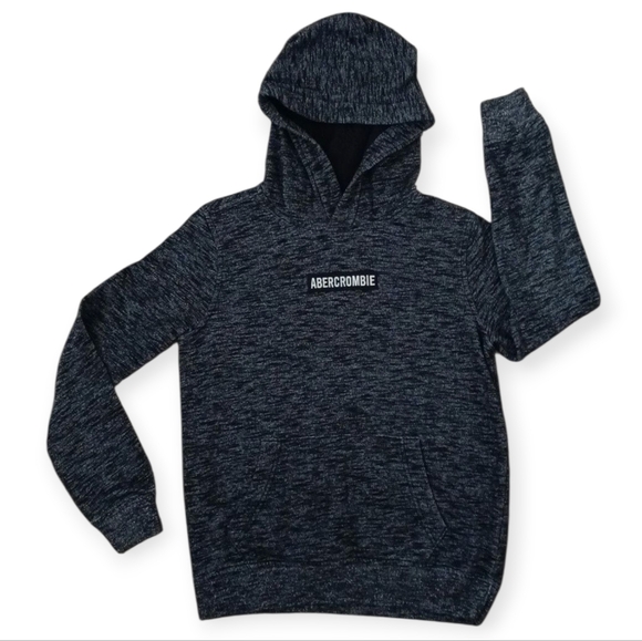 ABERCROMBIE & FITCH BOYS' GRAY BLACK PULLOVER SWEATER- HOODIE .SIZE 13/14 - Picture 11 of 13